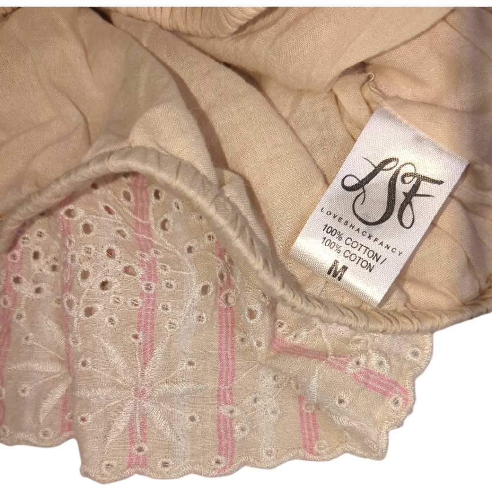 LoveShackFancy Eyelet Lace Stephanie Crop Top SZ Medium - Picture 10 of 13